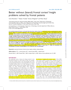Better without (lateral) frontal cortex? Insight problems