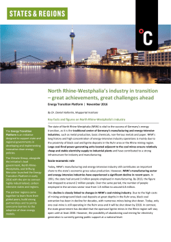 North Rhine-Westphalia`s industry in transition