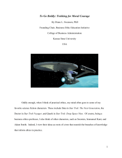 To Go Boldly: Trekking for Moral Courage