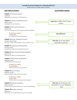 Scientific American Biology for a Changing World 2e Brief Table of