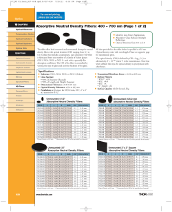 Absorptive Neutral Density Filters: 400 &ndash; 700 nm (Page 1