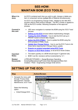 See How - Maintain BOM (ECO Tools)