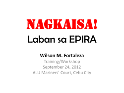 NAGKAISA! Laban sa EPIRA - the IsslerHall.org website