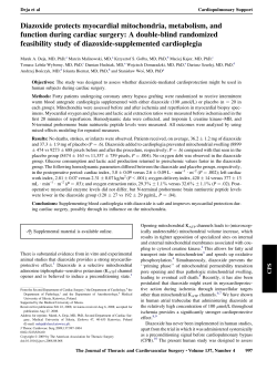 Diazoxide protects myocardial mitochondria, metabolism, and