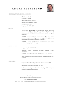 Assistant CV - Pascal Rebreyend