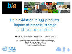 Lipid oxidation in egg products : impact of process, storage and