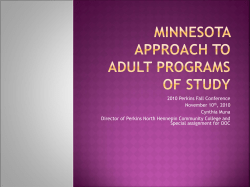 Minnesota`s Approach to Programs of Study