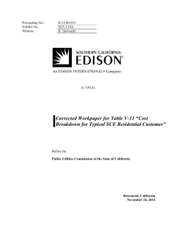 Cost Breakdown for Typical SCE Residential Customer