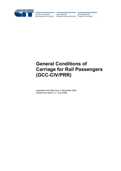 General Conditions of Carriage for Rail Passengers