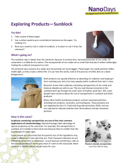 Exploring Products Sunblock