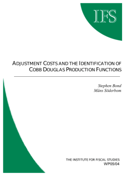 adjustment costs and the identification of cobb douglas production
