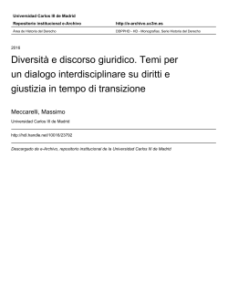 Diversit&agrave; e discorso giuridico. Temi per un dialogo interdisciplinare