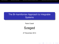 The Bi&ndash;hamiltonian Approach to Integrable Systems