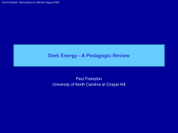 Dark Energy Overview - Rencontres du Vietnam