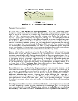 ACIM Edmonton - Sarah`s Reflections LESSON 112 Review III