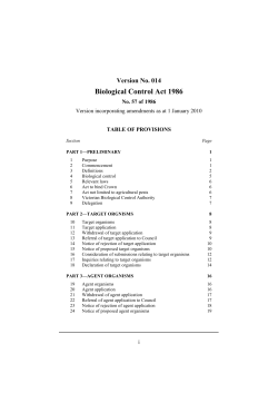 Biological Control Act 1986 - Victorian Legislation and