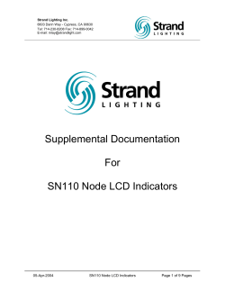 Supplemental Documentation For SN110 Node