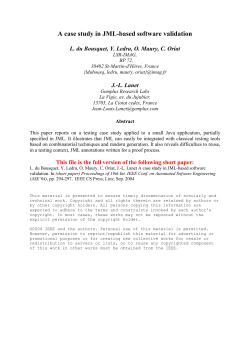 A case study in JML-based software validation