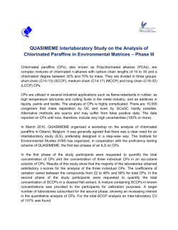 QUASIMEME Interlaboratory Study on the Analysis of Chlorinated