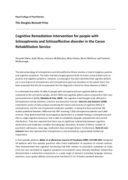 Cognitive Remediation Intervention for people with Schizophrenia