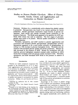 Studies on Human Platelet Glycolysis. Effect of Glucose
