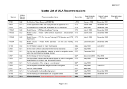 Master List of IALA Recommendations