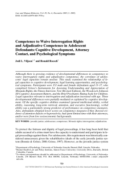Competence to Waive Interrogation Rights and Adjudicative
