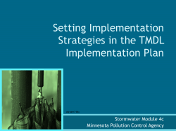 Setting Implementation Strategies in the TMDL Implementation Plan
