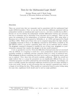Tests for the Multinomial Logit Model1