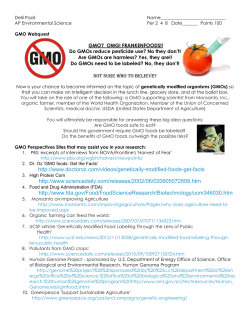 GMO Webquest - Deer Creek High School