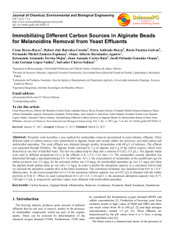 Immobilizing Different Carbon Sources in Alginate Beads for
