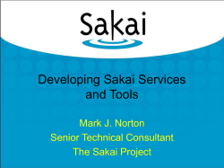 Developing Sakai Services and Tools