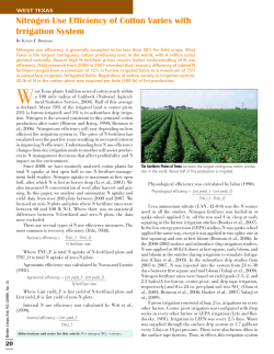 Nitrogen Use Efficiency of Cotton Varies with Irrigation System