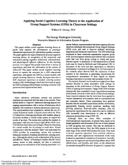 Applying social cognitive learning theory to the application of group