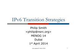 IPv6 Transition Strategies