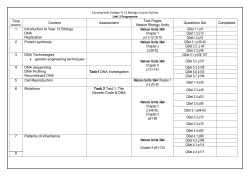 Time Content Assessment Text Pages Nelson Biology Units