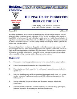 Helping Dairy Producers Reduce the SCC