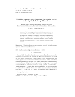 T-Stability Approach to the Homotopy Perturbation Method for