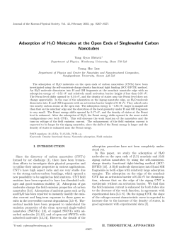 Adsorption of H2O Molecules at the Open Ends of Singlewalled