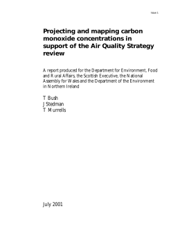 Projecting and mapping carbon monoxide concentrations in - UK-Air
