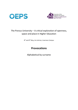 This provocation contends that the way in which we conceptualise