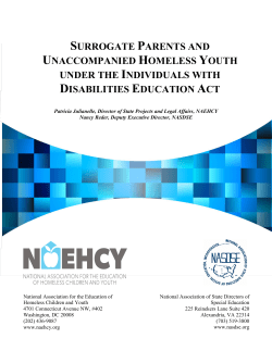 surrogate parents and unaccompanied homeless youth