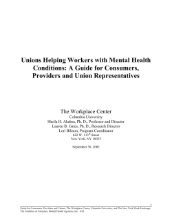 Unions Helping Workers with Mental Health Conditions: A Guide for