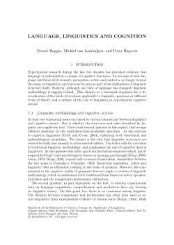 Language, Linguistics and Cognition