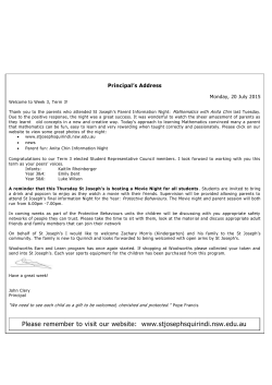Family Focus Parish Mass 9 th August