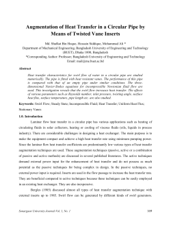 Augmentation of Heat Transfer in a Circular Pipe by Means of