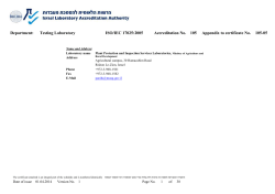105-05 Appendix to certificate No. 105 Accreditation No. ISO/IEC