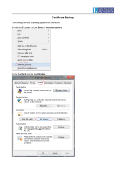 Certificate Backup