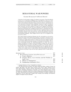 behavioral war powers - New York University Law Review
