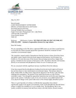 EBR Response re Aquaculture May 26 2015